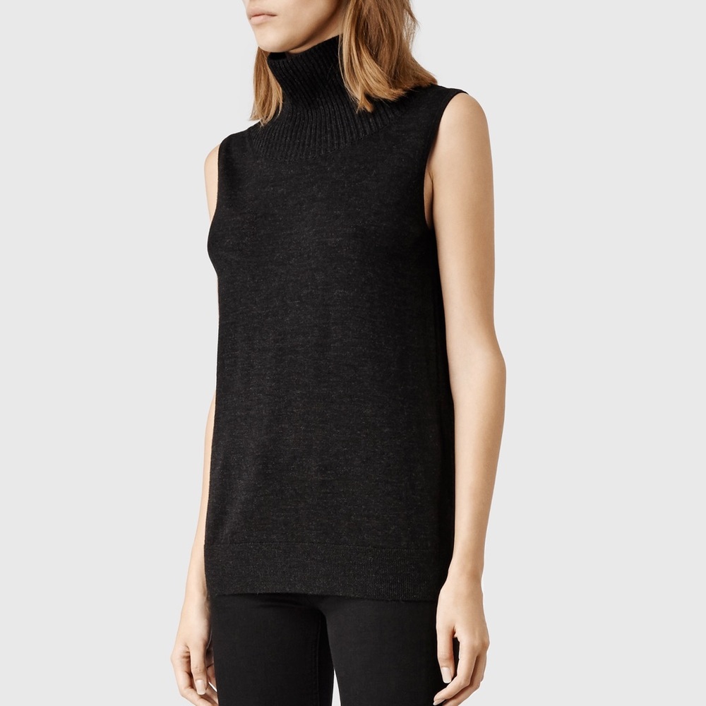 All Saints • burgundy cowl tank